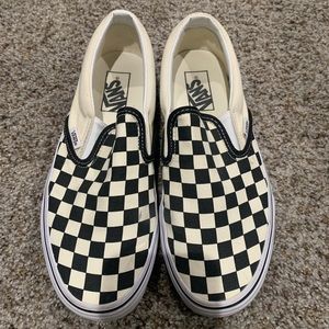 Vans Unisex Adults' Classic Slip on Trainers Checkerboard White